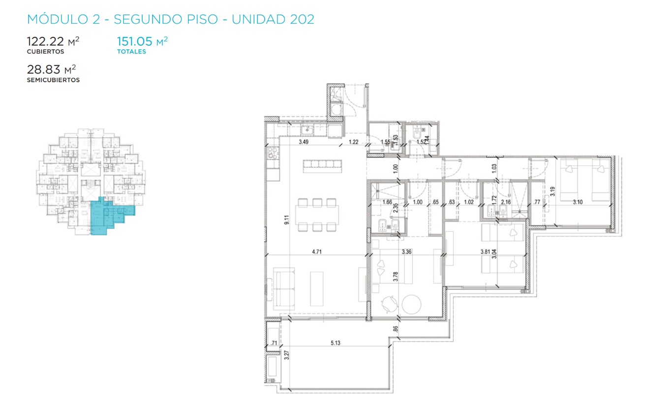 Departamento de 3 dormitorios en Manantiales